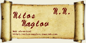 Miloš Maglov vizit kartica